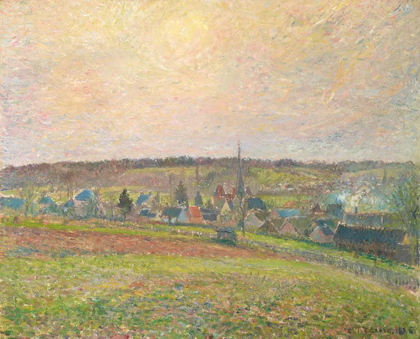 Le Village d’Éragny (The Village of Éragny) (1885) by Camille Pissarro